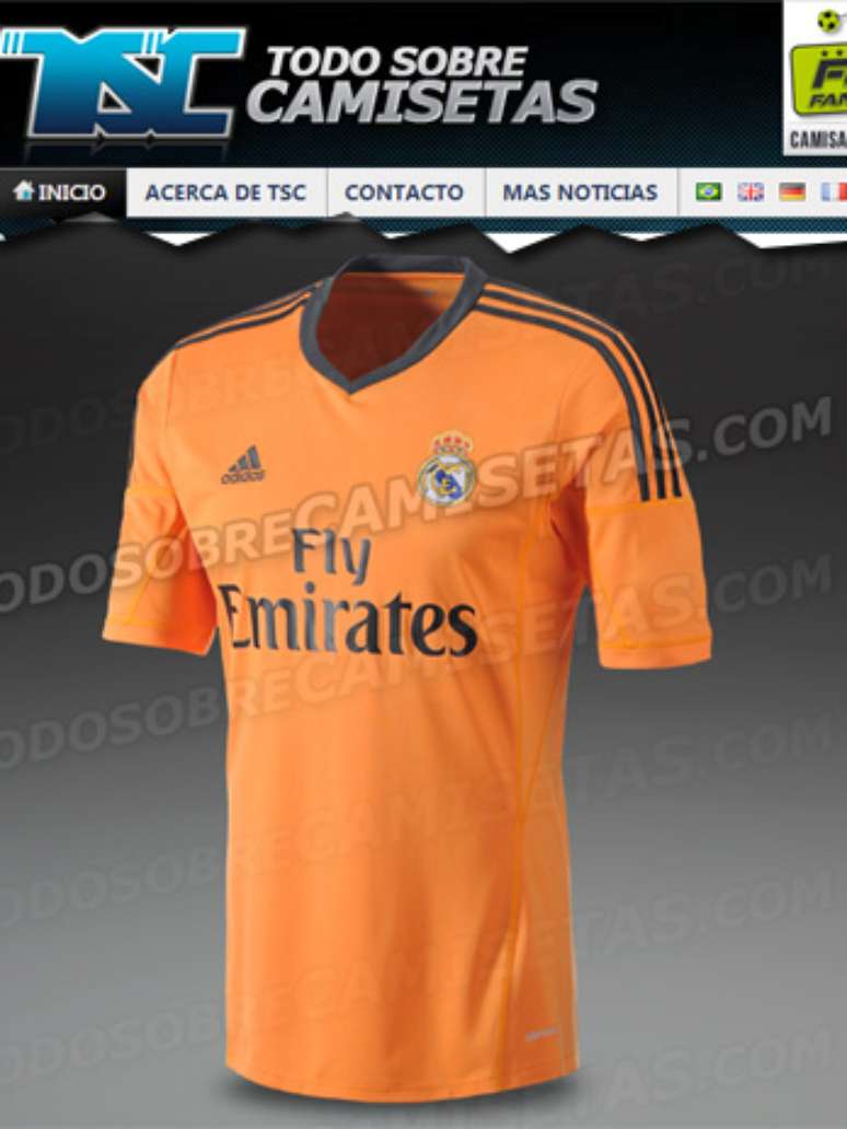 Real Madrid contará com camisa laranja