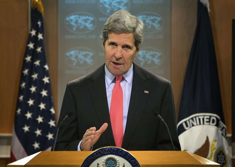 O secretário de Estado americano, John Kerry, em pronunciamento à imprensa sobre a crise egípcia