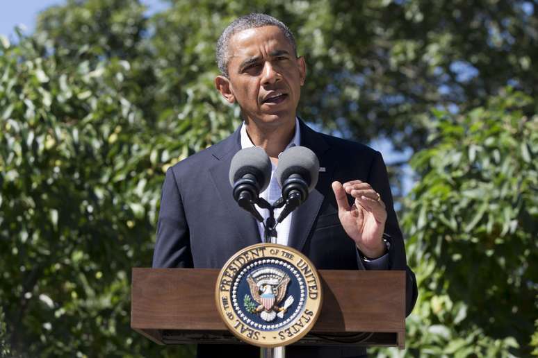 Obama durante o seu pronunciamento na ilha de Martha's Vineyard, em Massachusetts