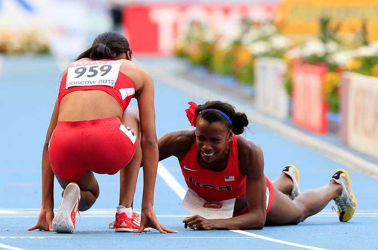 <p>Alysia Johnson Montano liderou quase a prova toda, mas perdeu f&ocirc;lego,&nbsp;desabou ap&oacute;s a linha de chegada e come&ccedil;ou a chorar</p>