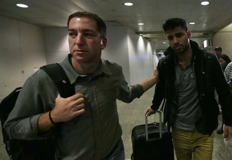 <p>Jornalista Glenn Greenwald com o companheiro, o brasileiro David Miranda</p>