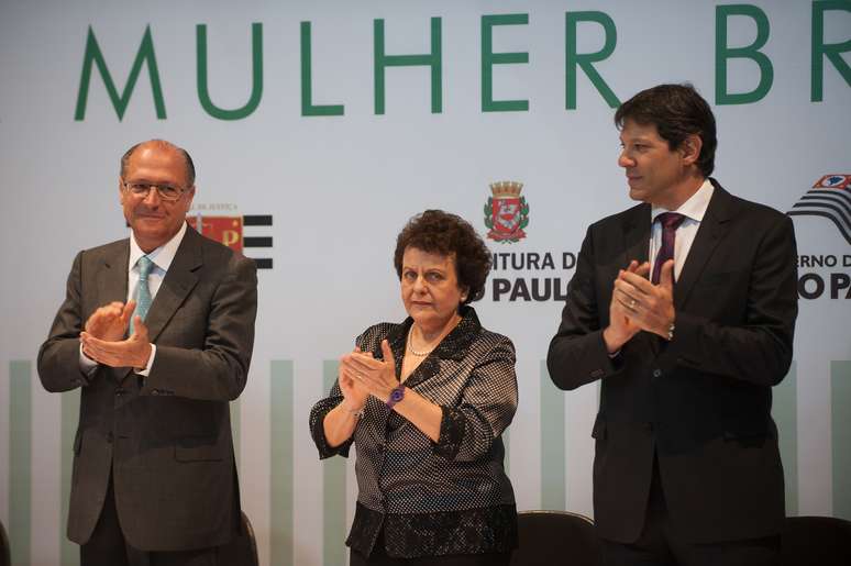 Ministra participou da abertura do evento ao lado do governador de São Paulo, Geraldo Alckmin (esq.), e do prefeito Fernando Haddad (dir.)