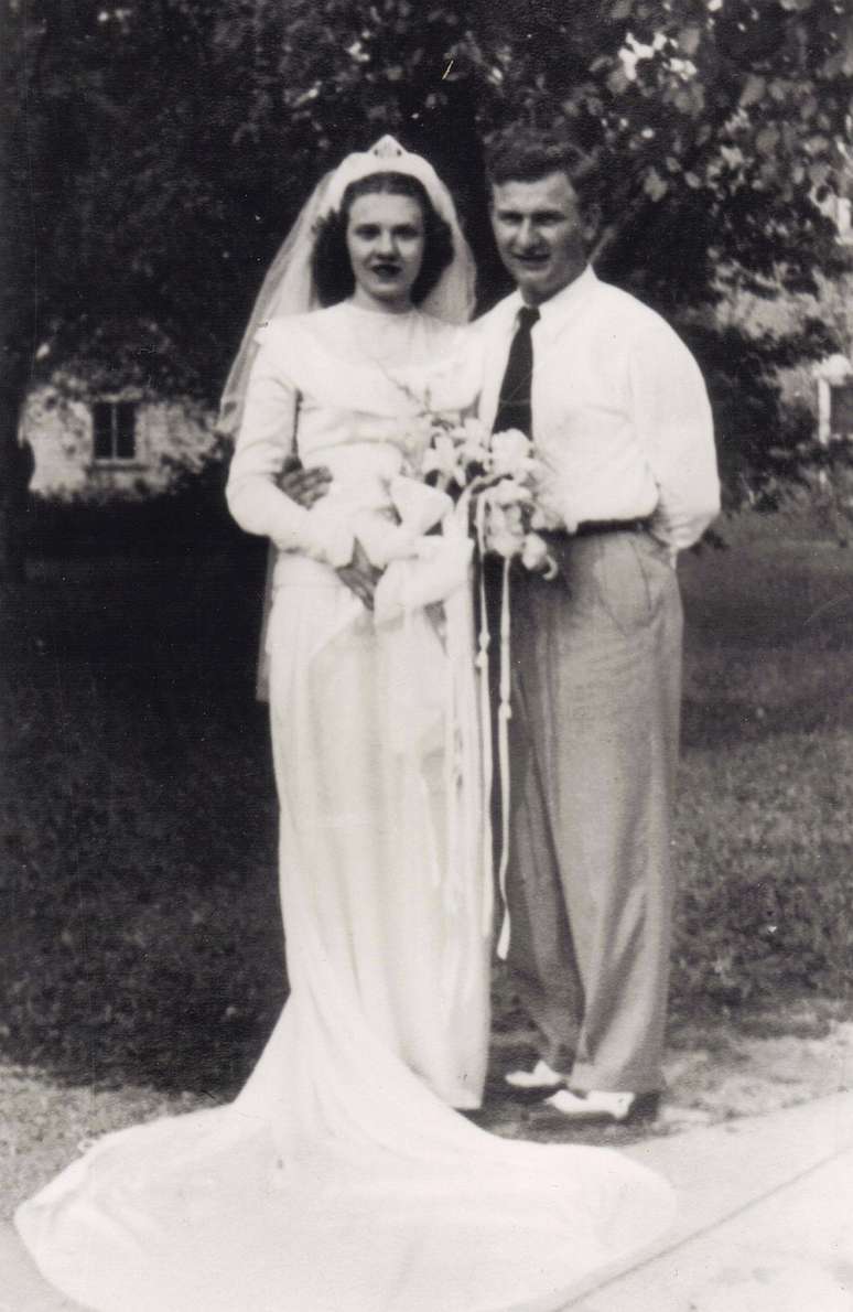 Harold e Ruth no dia do casamento