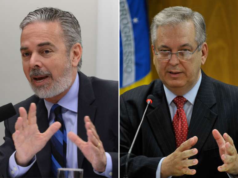 <p>Antonio Patriota (esq.) será substituído por Luiz Alberto Figueiredo Machado (dir.), representante do Brasil junto à ONU</p>
