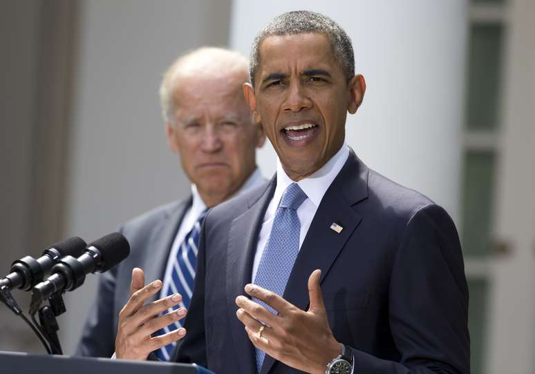 Obama fez proncunamento em tom belicista ao lado do vice-presidente Joe Biden