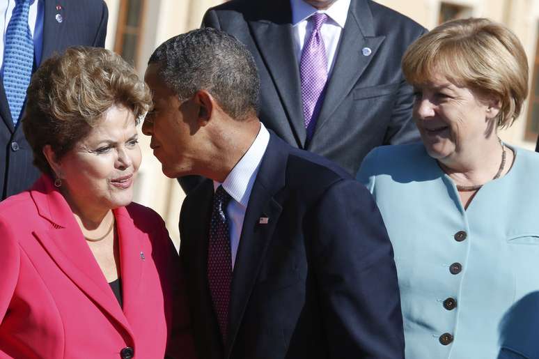 <p>Presidentes Dilma Rousseff e Barack Obama durante a foto oficial dos líderes da cúpula do G20 em São Petesburgo, onde conversaram sobre espionagem</p>