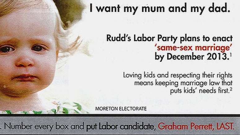 Cartaz da campanha antigay australiana