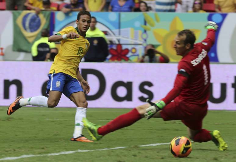 <p>Neymar também jogou bem e fez um dos gols da goleada brasileira</p>