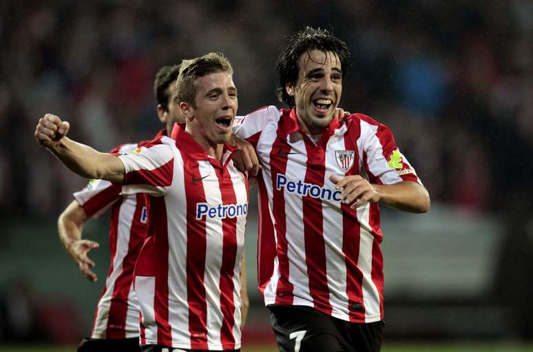 <p>Jogadores do Athletic Bilbao comemoram gol contra o Celta</p>