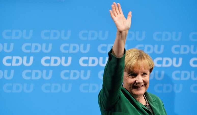 Angela Merkel, a atual chanceler e favorita nas eleições de domingo