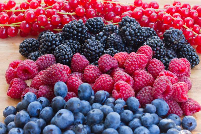 <p>Frutas vermelhas, como o morango e a amora, contêm antocianina, que pode alterar a atividade dos genes em células de gordura, dificultando o ganho de peso</p>
