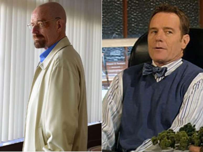 Bryan Cranston em Breaking Bad (esq.) e em How I Met Your Mother (dir.)