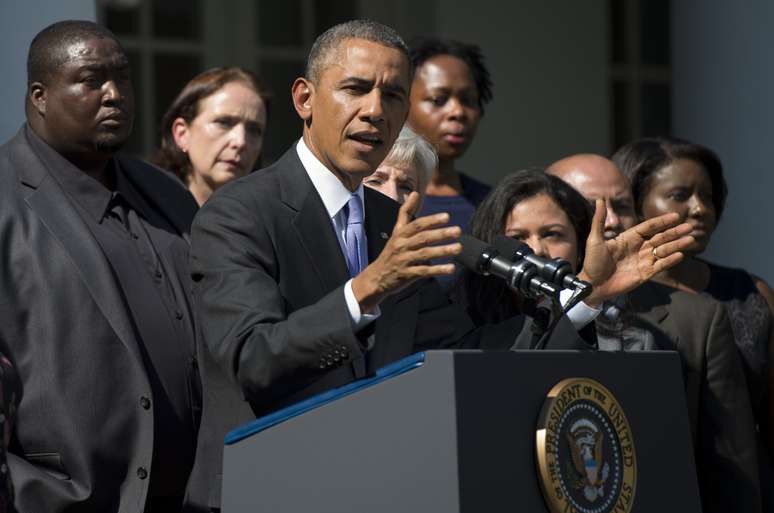 O presidente americano, Barack Obama, durante pronunciamento na Casa Branca, em Washington