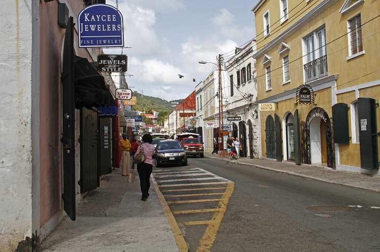 As joalherias estão por toda parte em Charlotte Amalie, capital das Ilhas Virgens Americanas