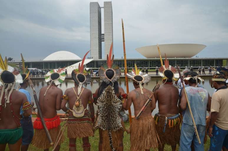 <p>Índios fizeram série de protestos em Brasília</p>