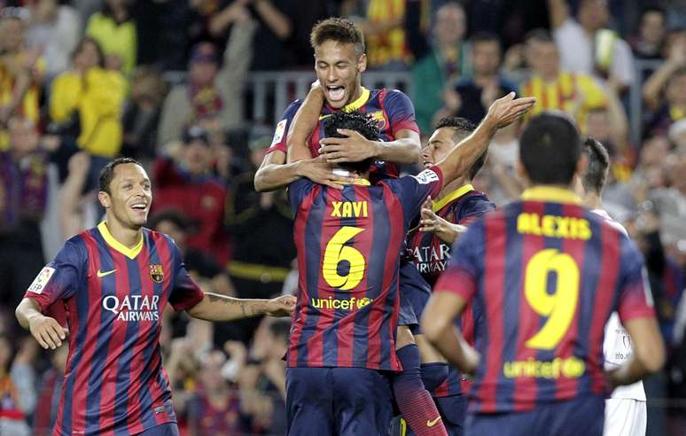 <p>Xavi fez o gol da virada do Barcelona no confronto</p>