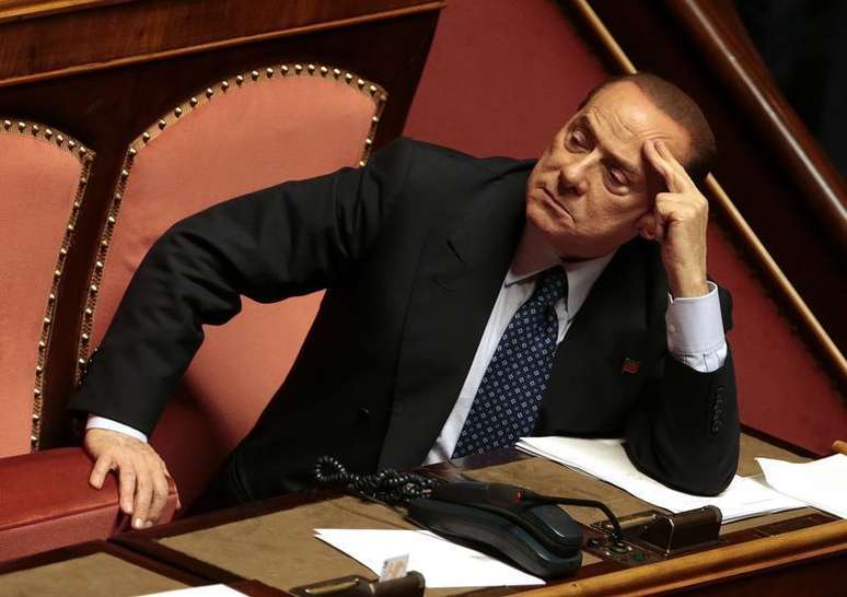 <p>O ex-primeiro-ministro da It&aacute;lia, Silvio Berlusconi, durante sess&atilde;o no Senado italiano, em Roma</p>
