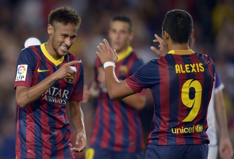 <p>Neymar fez boa atuação e foi recompensado com quarto gol em goleada do Barcelona</p>