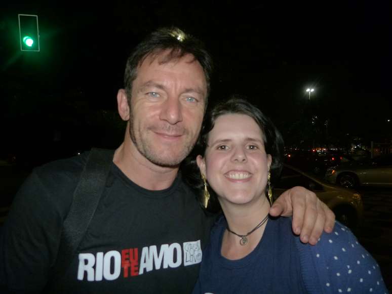 <p>Jason Isaacs tirou fotos com fãs no Rio de Janeiro</p>