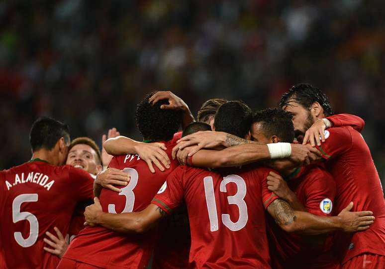 <p>Portugal comemora primeiro gol do duelo diante de Israel</p>