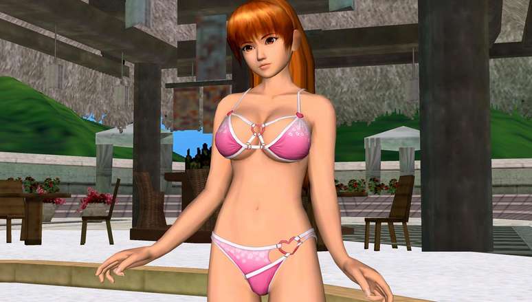 <p>Jogo 'Dead or Alive 5' com mulheres de biquíni lutando entre si</p>