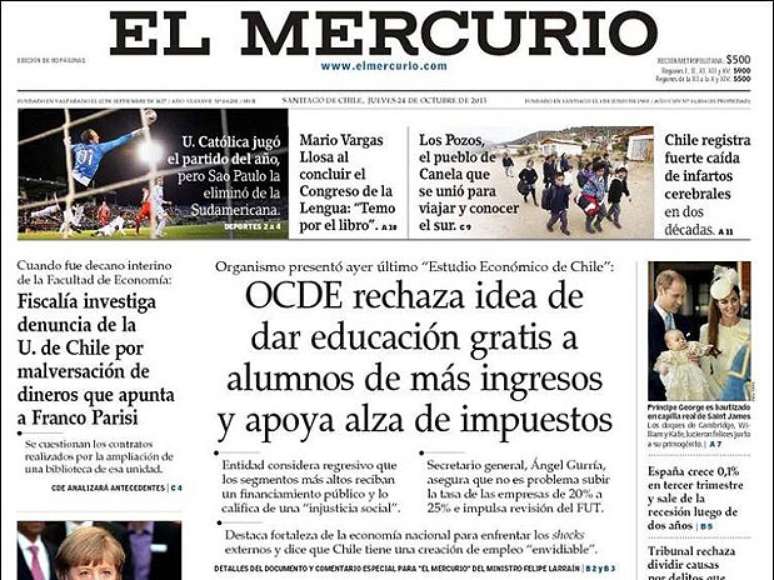 <p>Na an&aacute;lise do El Mercurio, goleiro s&atilde;o-paulino "evitou ao menos cinco ocasi&otilde;es claras da Universidad Cat&oacute;lica"</p>