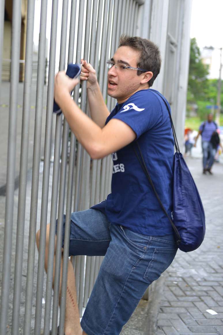<p>O estudante Flavio Renato Queiros na Uninove da Barra Funda, em São Paulo</p>