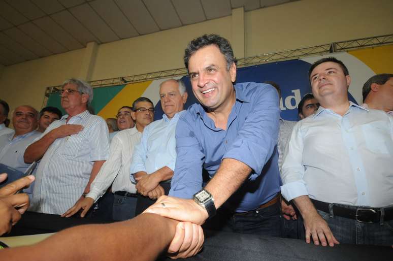 Aécio participou de evento do partido em Uberlândia, no interior de Minas Gerais.
