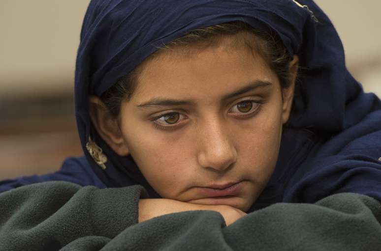Nabila Rehman, 9 anos, participa de coletiva de imprensa em Washington. Ela foi atingida por estilhaços no ataque de drone que ocorreu em outubro do ano passado