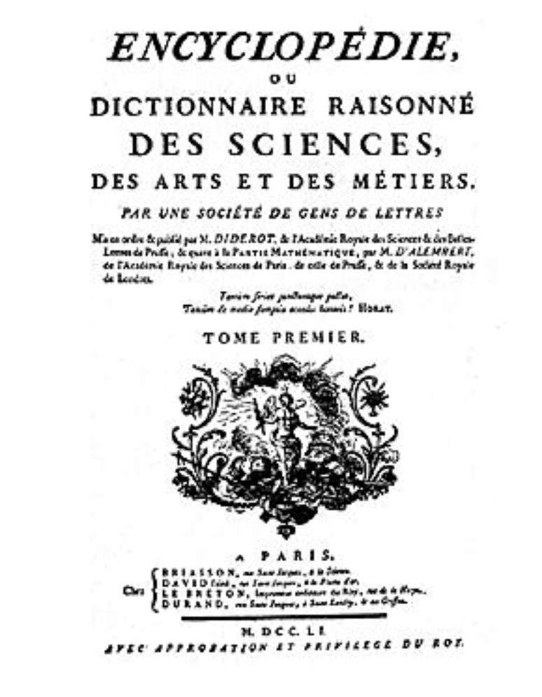 Capa do 1º volume da Encyclopédie (1751)