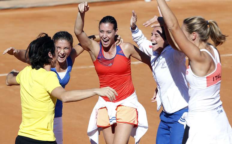 Italianas celebram o tetracampeonato da Fed Cup