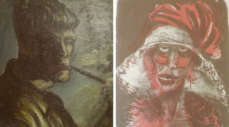 Imagem mostra combinação de pinturas do artista alemão Otto Dix que fazem parte da coleção