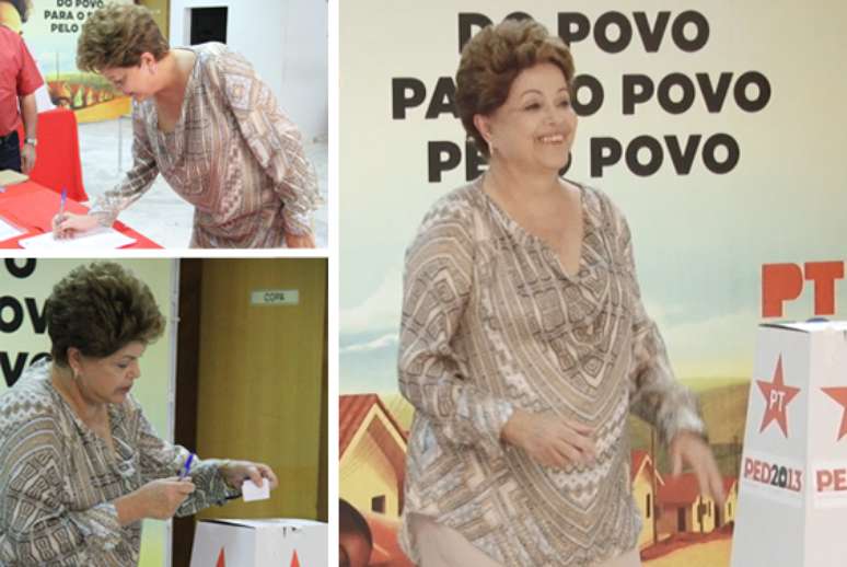 <p>Dilma votou hoje na eleição interna do PT</p>
