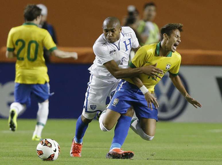 <p>Neymar sofreu com a marcação hondurenha em Miami</p>