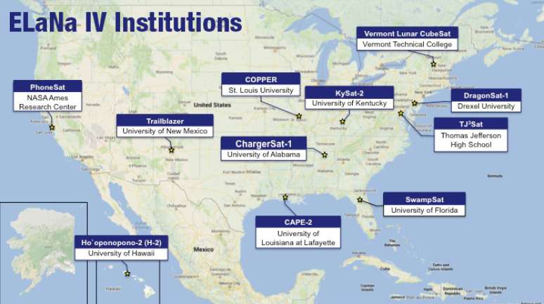 Veja de onde s&atilde;o os projetos selecionados pela Nasa