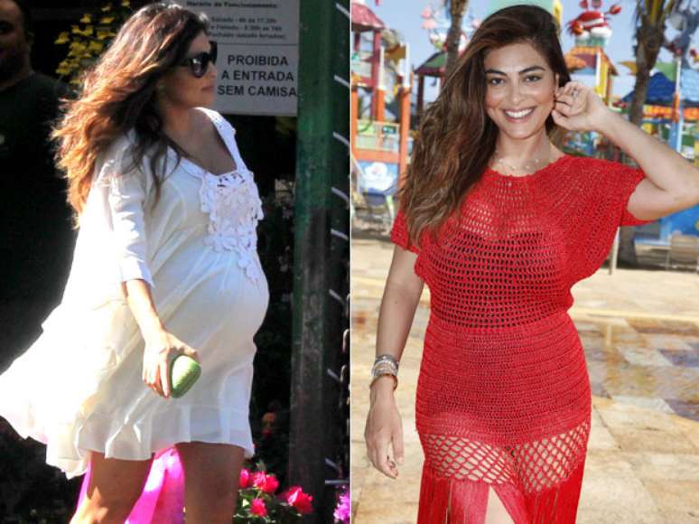 <p>Juliana Paes antes e depois da gravidez</p>
