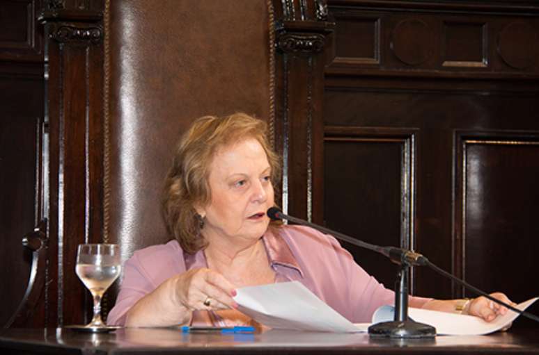 Leila Mariano, presidente do Tribunal de Justiça, durante entrevista coletiva na tarde desta quarta-feira