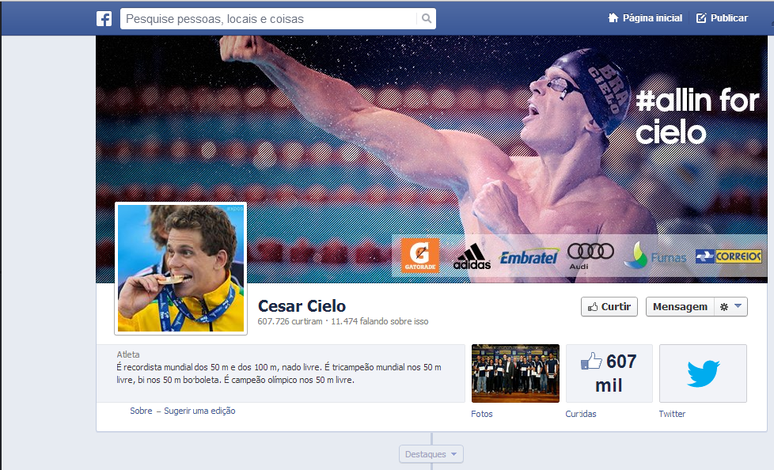 Cielo tem mais de 600 mil f&atilde;s no Facebook