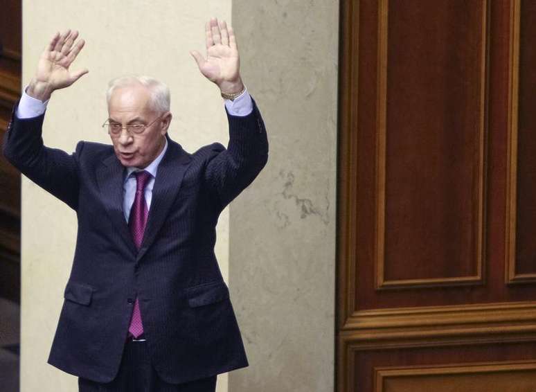 <p>O premi&ecirc; da Ucr&acirc;nia, Nikolai&nbsp;Azarov, durante sess&atilde;o plen&aacute;ria do Parlamento, em Kiev (imagem de arquivo)</p>