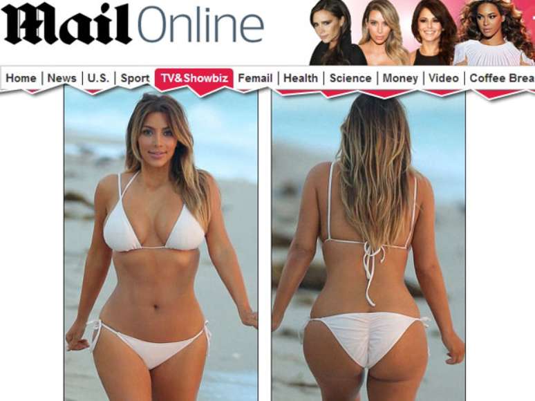 Kim Kardashian esteve em uma praia de Miami