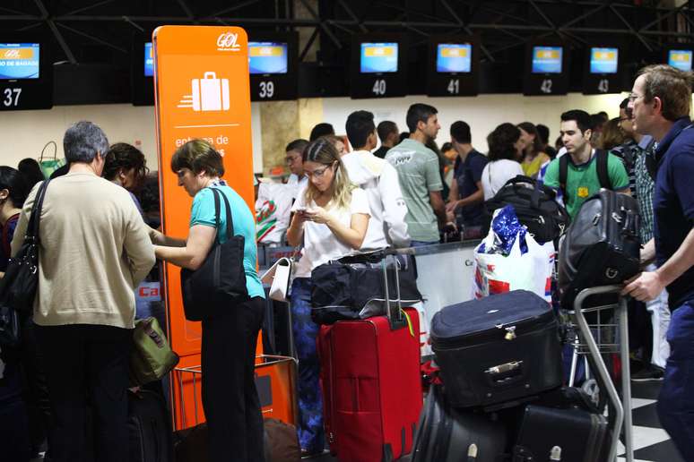 Movimentação intensa no aeroporto de Congonhas, na zona sul de São Paulo