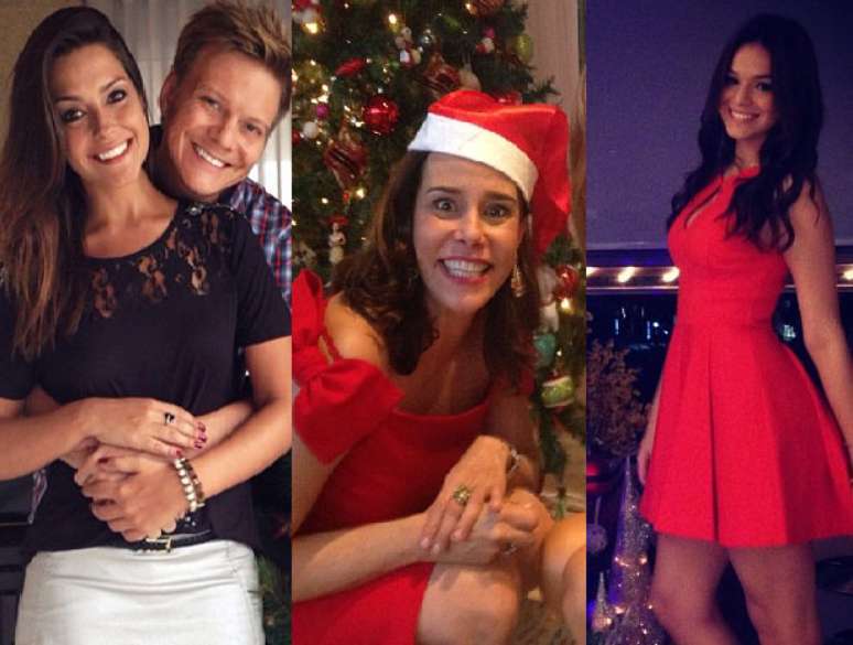 Famosos como o casal Thaís Fersoza e Michel Teló; Narcisa Tamborindeguy e Bruna Marquezine comemoram o Natal de 2013 com belos sorrisos