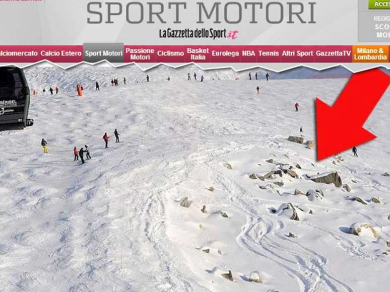 <p>Jornal alemão mostra foto da pista de esqui onde Schumacher sofreu grave acidente</p>