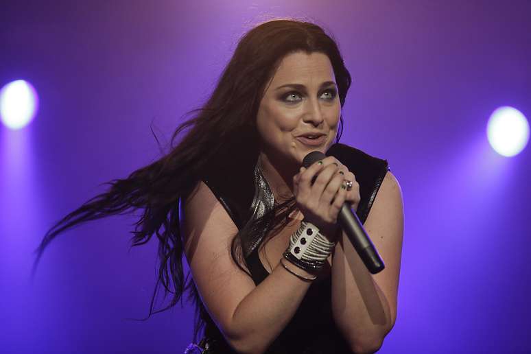 A cantora Amy Lee durante show da banda norte-americana na edição de 2011 do Rock in Rio