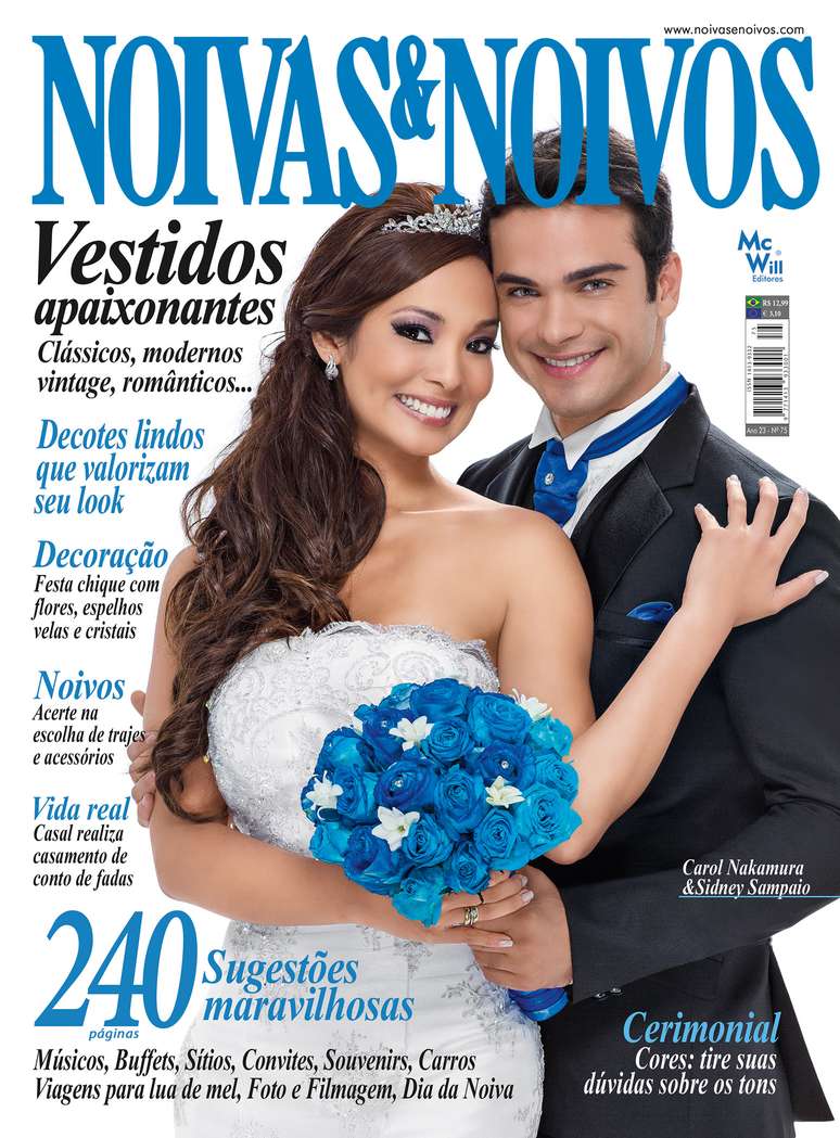 <p>Carol Nakamura e Sidney Sampaio estrelam a capa da 75ª edição da revista Noivas&Noivos</p>