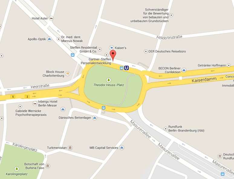 Busca por "Adolf-Hitler-Platz" leva diretamente a "Theodor-Heuss-Platz"