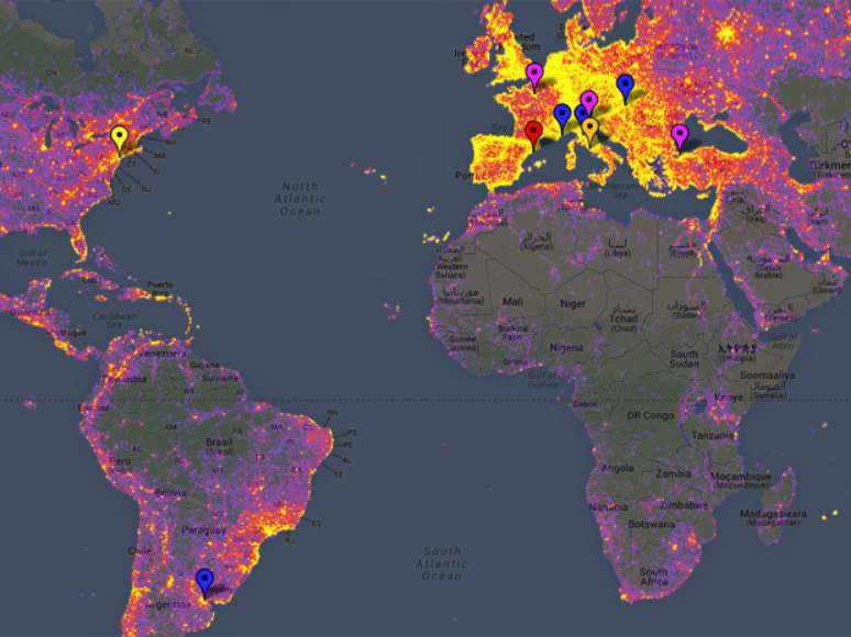 Site mostra mapa com lugares mais fotografados no mundo