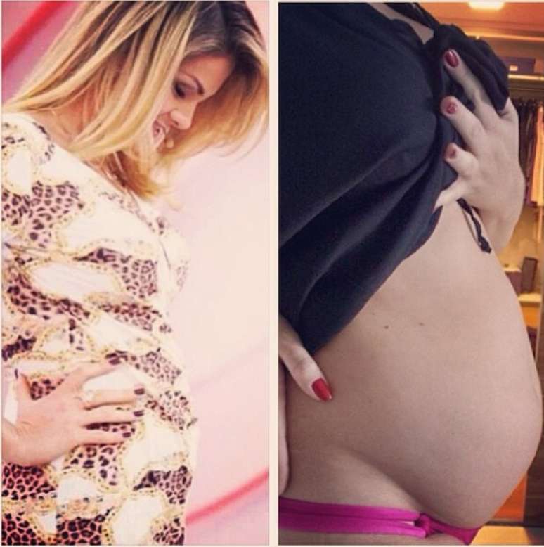 <p>Ana Hickmann está grávida de 8 meses e espera um menino</p>