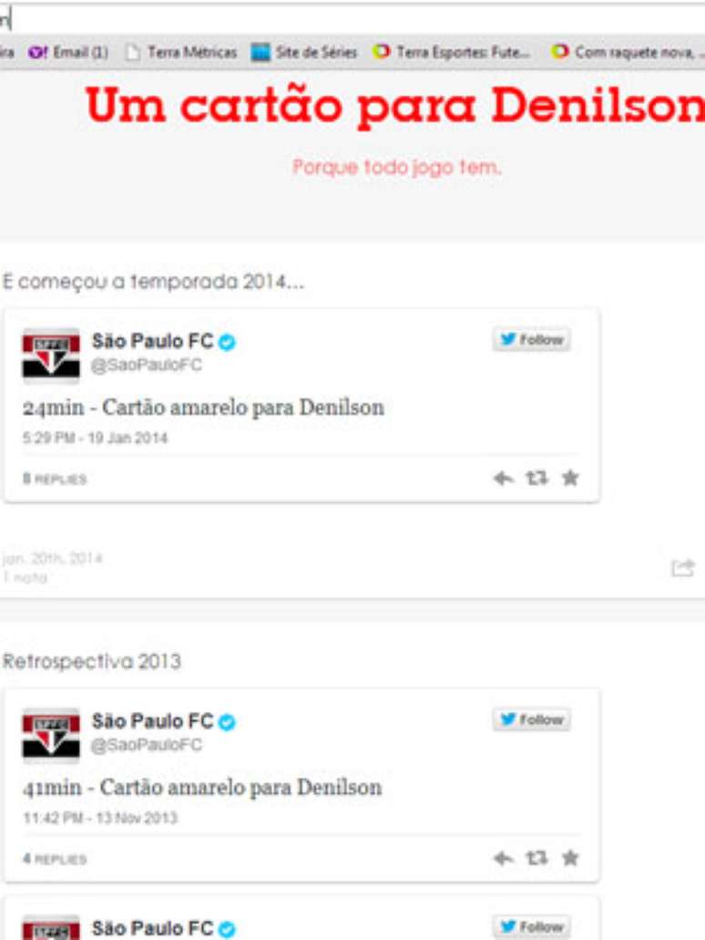 Site ironiza cart&otilde;es recebidos por Den&iacute;lson