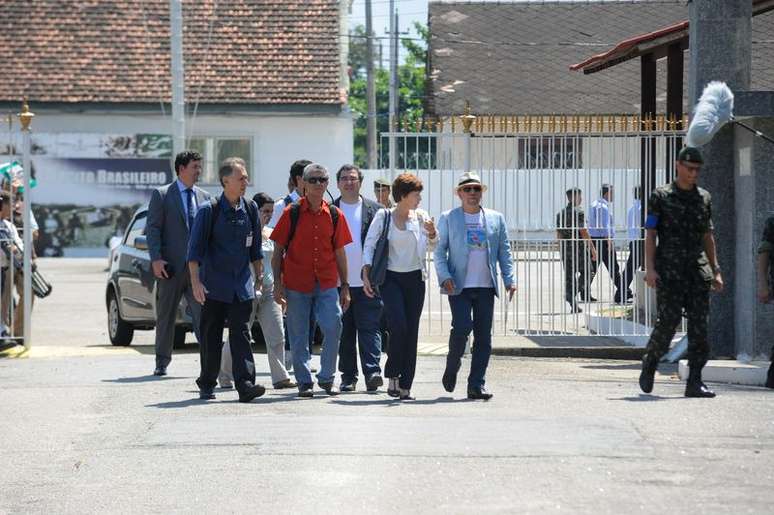 A Comissão Nacional da Verdade visita à antiga unidade da Polícia do Exército na Vila Militar de Deodoro, zona oeste da capital fluminense